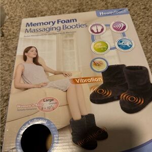 HealthTouch Memory Foam Massaging Booties - Black